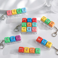Porte-clés personnalisé avec bouton anti-stress, mini-clavier à touches, testeur de commutateur de clavier, expression mignonne