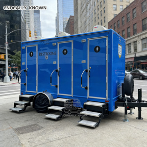 Baño Portátil Prefabricado de 2 Estaciones, Remolque de Baño Móvil para Campamento al Aire Libre, Remolque de Baño de Lujo con DOT - Product Image 1