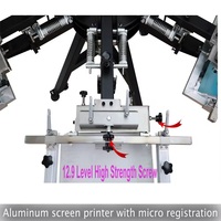 Machine d'impression manuelle pour t-shirt, 6 couleurs, 6 emplacements, vente en gros, usine