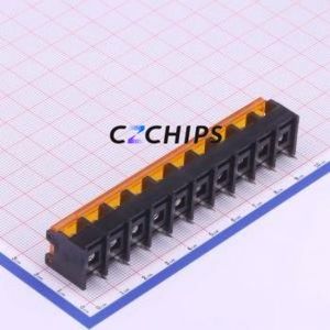 HB9500M-9.5-10P Barrier Terminal Block Through hole Component (THT),P=9.5mm Connector With Cover Plate 9.5mm 1x10P Straight Pin - Product Image 2