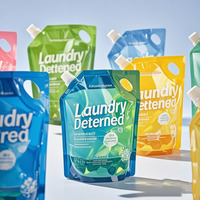 Pochette souple personnalisable réutilisable avec bec verseur pour savon liquide, gel lavant pour les mains, recharge de lessive, sac plastique autoportant