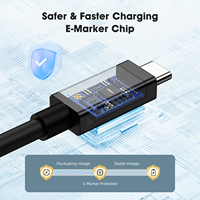 Cable Thunderbolt 4 de 0.3m 0.5m, Corto, 8K 60HZ, Transferencia de Datos de 40Gbps, Carga de 100W, Compatible con Cable USB4.0