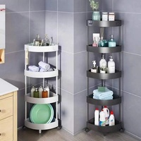 Nouvelle étagère triangulaire en plastique pliable pour salon, chambre à coucher, dortoir, rangement multi-niveaux mobile