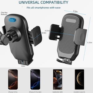 Supporto Universale per Telefono Cellulare, Rotazione a 360 Gradi, Montaggio su Parasole Auto o Specchietto Retrovisore, Regolabile - Product Image 2