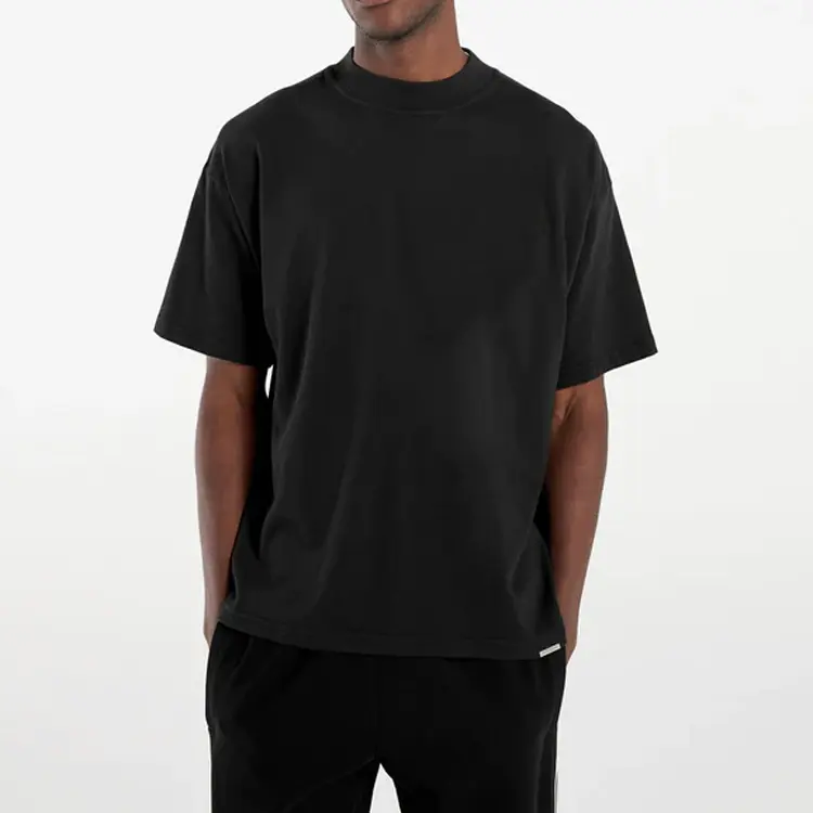 High Quality 100% Cotton Drop Shoulder Heavyweight T shirts Custom Screen Print Oversized Blank Crewneck T shirts Men