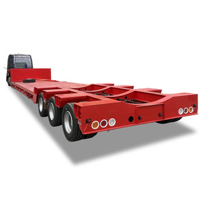Cuello de cisne 50 Ton Extended Tow <span class=keywords><strong>Dolly</strong></span> suspensión neumática Semi Remolque estiramiento telescópico cama baja Lowbed Lowboy remolque chasis - Product Image 3