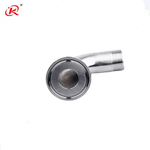 KQ Wenzhou Manufacturer Sanitary Ss 304 316L Stainless Steel Single Male Thread Tri Clamp Elbow