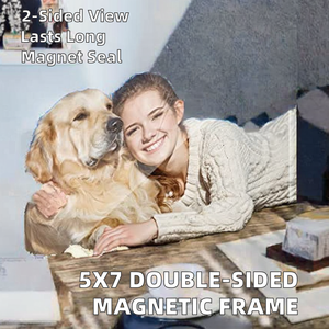 Schnelle Lieferung 5x7 Klarer doppelseitiger Acryl-Bilderrahmen Modernes rahmenloses Desktop-Display Foto Magnetische Foto rahmen Größe A5 - Product Image 2