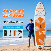 Planche de paddle gonflable large et stable en PVC avec accessoires complets pour sports nautiques, lac, océan, surf