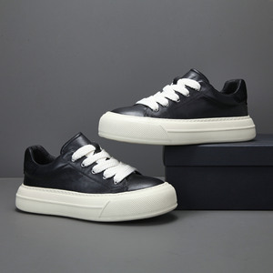 Black White Color <b>Block</b> Low Top Hiking Shoes Canvas Spliced Leather Upper Metal Buckle Lace Up Anti Slip - Product Image 5