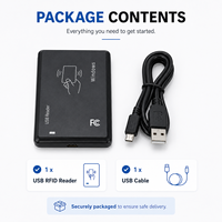 RFID读卡器 USB端口 EM4100 TK4100 13.56mhz IC非接触式感应智能卡 支持Windows系统 Linux智能卡读卡器