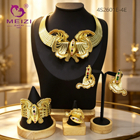 Luxuriöses 18K Vergoldetes Sonnenblumen-Schmuckset Afrikanisches Nigerianisches Braut-Spiralblumen-Set mit Halskette, Ohrringen, Ring und Armband 4-teilig