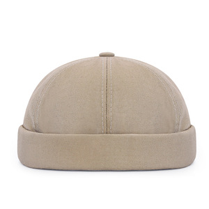 Adjustable Brimless Melon Hat Solid Color Breathable Sunshade Cap For Adults Spring Summer Street Style - Product Image 4