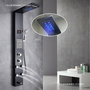 Panel de Ducha con Pantalla de Temperatura, Luz LED, Acero Inoxidable 304, Juego de Ducha Cuadrado, Forma Rectangular, Duradero - Product Image 1