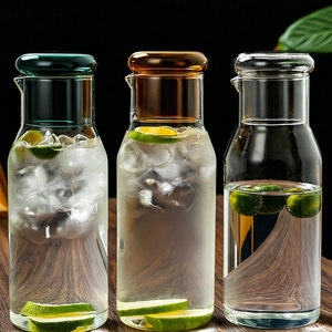 Caraffa in Vetro Borosilicato Resistente al Calore con Coperchio Rimovibile, Versatile per Caffè, <span class=keywords><strong>Limonata</strong></span> e Infusi Freddi - Product Image 5