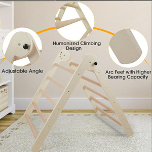 Indoor Outdoor Kids Furniture Wooden Triangle Climber Folding Toddler Montessori Climbing <b>Frame</b> - Product Image 3