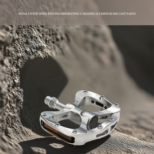 Grande plate-forme plate en aluminium autres accessoires de vélo argent ED pour pédales de vélo en alliage de cyclisme de montagne BMX - Product Image 5