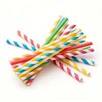 Pailles en papier Solif Color jetables, multicolores, biodégradables et écologiques pour boissons