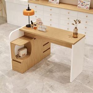 Modern Wooden Double Manicure <b>Table</b> Marble Top 2 Person <b>Nail</b> Desk Professional Beauty Salon Tech Workstation Furniture - Product Image 2