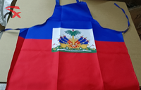 Tablier de cuisine en polyester imperméable avec impression de logo personnalisé, drapeau national haïtien