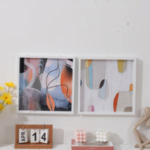 Marco de <span class=keywords><strong>Fotos</strong></span> de Madera - Bloque de Color Abstracto, Arte Pequeño, Moderno y Simple, Cuadros para Colgar en el Hogar, Murales Cuadrados para Sala de Estar - Product Image 3