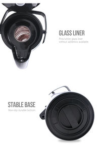 Bouteille d'eau isotherme en verre <span class=keywords><strong>rose</strong></span> avec pompe à <span class=keywords><strong>air</strong></span>, fond rotatif, isolation sous vide et poignée - Product Image 2