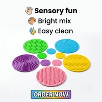 HMJ 10 pièces Coussin de soulagement de la pression en gel de silicone texturé, jouet sensoriel anti-stress, tapis d'éveil pour bébé, pour adultes, enfants, TDAH, autisme