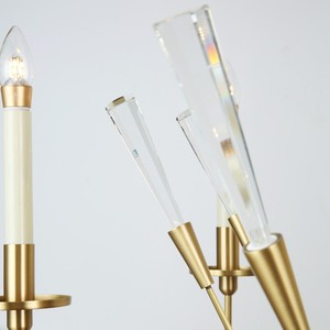 โคมไฟเพดานกลางแบบปรับความสูงได้ TianShen สไตล์อเมริกัน สีทองแดงทอง พร้อมหลอดไฟ LED ปรับความสว่างได้ ดีไซน์แบบเทียนสไตล์ฝรั่งเศส - Product Image 2