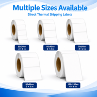 Etiquetas Térmicas Blancas Largas de 50x30mm, Rollo de Etiquetas Térmicas Directas con Revestimiento Superior, Autoadhesivas para Códigos de Barras y Almacenes