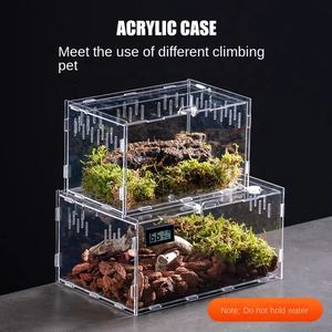 Boîte d'alimentation pour animaux de compagnie d'escalade transparente en acrylique moderne Boîte à reptiles assemblée en corne Shougong araignée Scorpion Mantis - Product Image 3