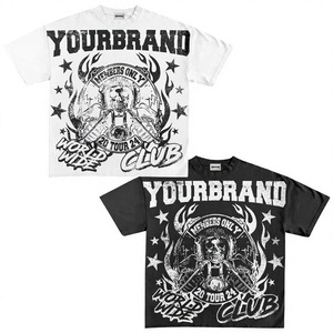 เสื้อยืดผู้ชายพิมพ์ลายทั้งตัว คอกลม แขนสั้น ลายกราฟิก สตรีทแวร์ ผ้าฝ้าย ทรงครอป - Product Image 3