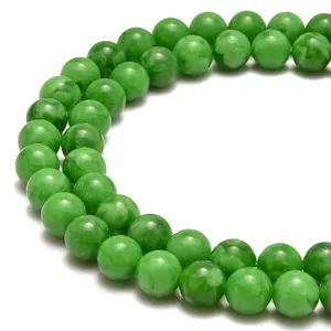 Genuine Unique Maw-sit-sit Jade Smooth Round Gemstone Loose Beads for jewelry making Li Wan Plaza