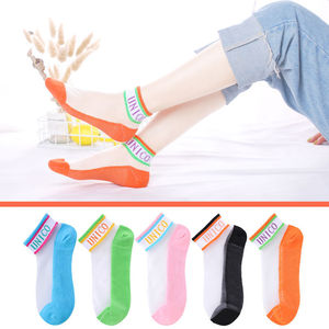 Unico Women's Ankle Socks Transparent Colorful Mesh Boat Socks For Spring Summer Casual Wear - Product Image 2