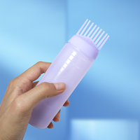 Brosse applicatrice d'huile capillaire personnalisée pour salon, flacon d'huile capillaire de 6 onces avec peigne applicateur de couleur pour racines et échelle graduée