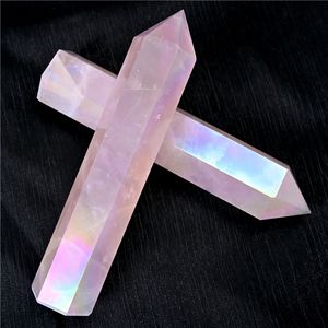 Torre de Cuarzo Rosa Pulido Aura Pink al por Mayor, Cristal Transparente Estilo Feng Shui Vintage para Regalos y Decoración del Hogar - Product Image 3