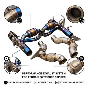 ระบบท่อไอเสียแบบเต็มระบบ Vortex Blue Titanium Valved พร้อมดาวน์ไปป์และแคทแบค สำหรับ Ferrari F8 Tributo Spider 3.9T V8 ชุดแต่งพร้อมแผ่นกันความร้อน - Product Image 1