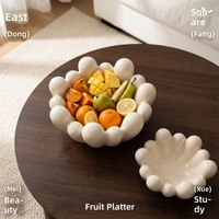 Nouvelle assiette à fruits en céramique Art Déco créative, plateau de présentation de bijoux fait main, multifonctionnel, pour restaurant, hôtel, réception