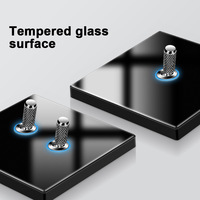 TEP Interrupteur mural encastré type 86 avec panneau à bouton-poussoir personnalisé et interrupteur de réinitialisation à LED en verre trempé, ensemble de prises 1 sortie