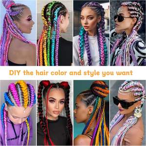 ShowJarlly Tresses africaines chinoises 24 pouces Jumbo Machine Double Weft Pré-étirées Fibres synthétiques 150g 1 paquet - Product Image 6