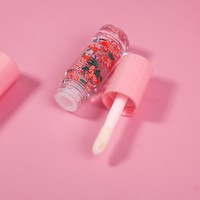 Vente en gros d'huile de Noël végétalienne transparente baume brillant à lèvres respectueux de l'environnement Filler makeup cosmetic Christmas Lip Oil