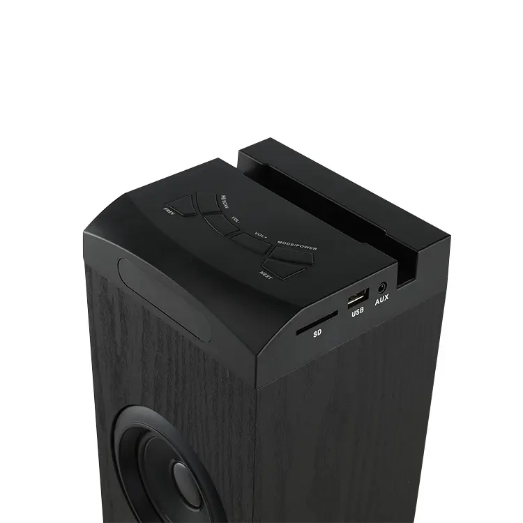 Enceinte portative bluetooth, modèle 2.0, boîtier en bois, haut-parleur avec son clair