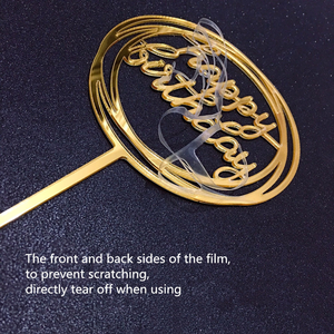 <span class=keywords><strong>D</strong></span>écorations de Gâteau Joyeux <span class=keywords><strong>Anniversaire</strong></span> en Acrylique Doré pour Fêtes, Gâteaux, Desserts et Pâtisseries - Product Image 5