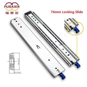 Fuaier Heavy Duty 76mm Load 225kg 500lbs <strong>Lock</strong>-in <strong>Lock</strong>-<strong>out</strong> Telescopic Channels Guides <strong>Drawer</strong> <strong>Slide</strong> with Locking - Product Image 2