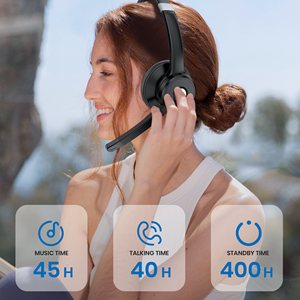 5.2 <strong>Bluetooth</strong> <strong>Wireless</strong> <strong>Headset</strong> Over Ear Headphone 45+Talk Time with Mute Button Microphone for Cell Phone Business Home Trucker - Product Image 5