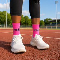 Chaussettes de course tricotées sur mesure à faible MOQ, compression élite, amorties, pour cyclisme, été, enfants, avec logo de marque personnalisé