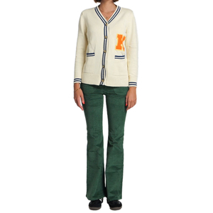 Vente en gros personnalisé Strick Chenille Broderie Preppy Uniforme Scolaire Universitaire Varsity Cardigan Tricot de Coton Unisexe Pull pour Femme - Product Image 2