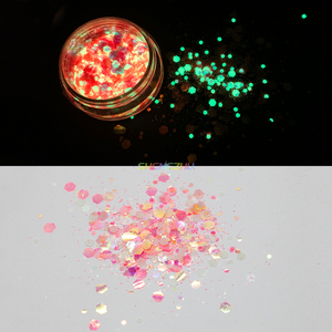 กลิตเตอร์เรืองแสงในที่มืด ขนาดผสม สำหรับเรซิ่นอีพ็อกซี่ DIY สไลม์ - Product Image 5