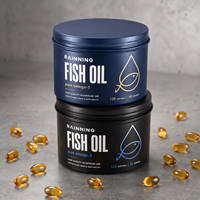 Pot en aluminium vide de qualité supérieure, personnalisé, de qualité alimentaire, pour l'emballage de capsules d'huile de poisson et d'oméga 3