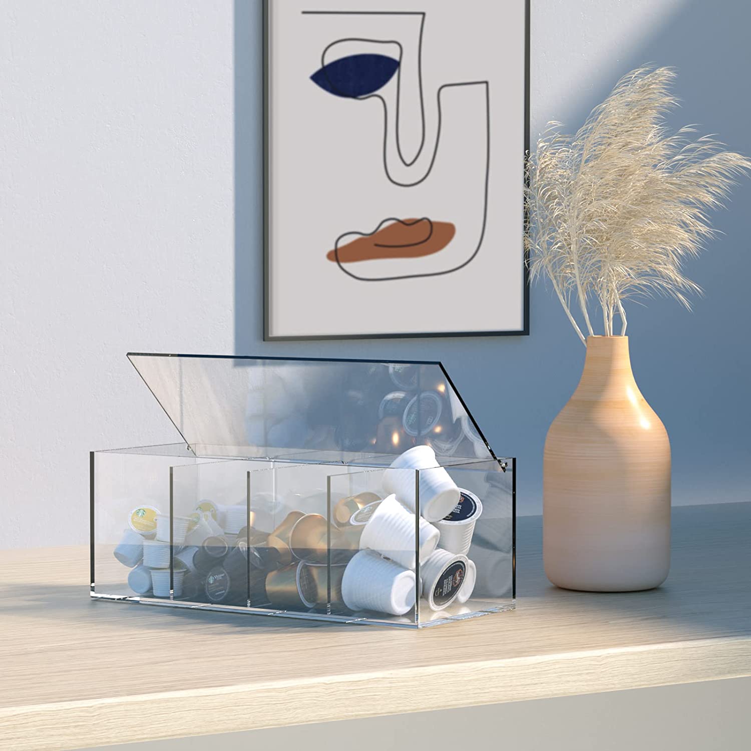 コーヒーカプセルホルダークリアアクリルボックスKカップホルダー