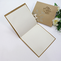 Undangan Pernikahan LaserCut Motif Mawar dengan Kertas Glitter dan Hiasan Pita, Kartu Undangan Cetak Kustom untuk Pernikahan dan Pertunangan